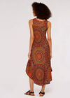 Moroccan Mandala Midi  Dress, Red, large
