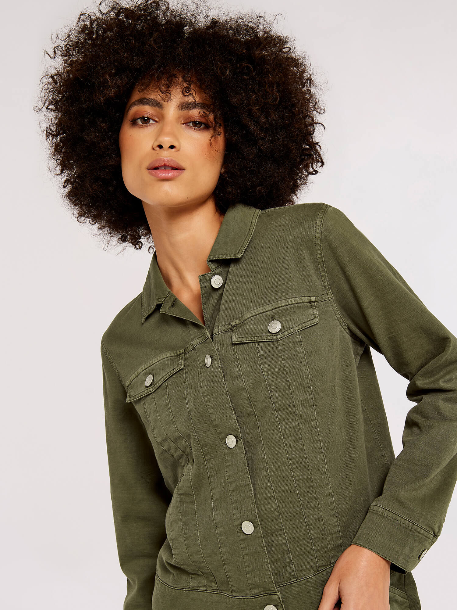 Green denim hot sale jacket womens