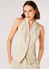 Backless Pinstripe Waistcoat, Stone, large