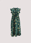 Floral Ditsy Midi Dress, Green, large