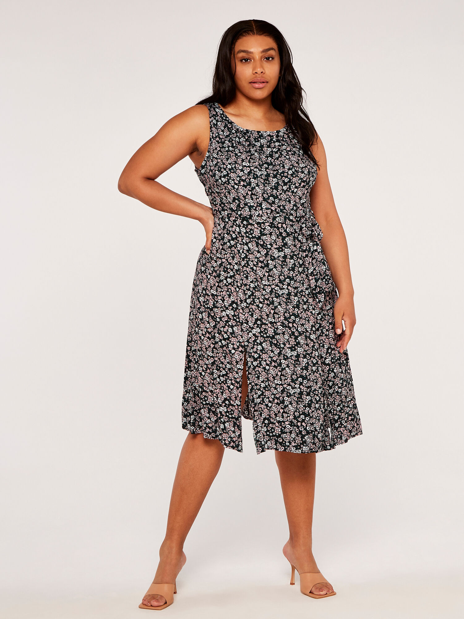 Floral midi dress plus sales size