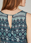 Navy Ikat Sleeveless Top, Navy, large