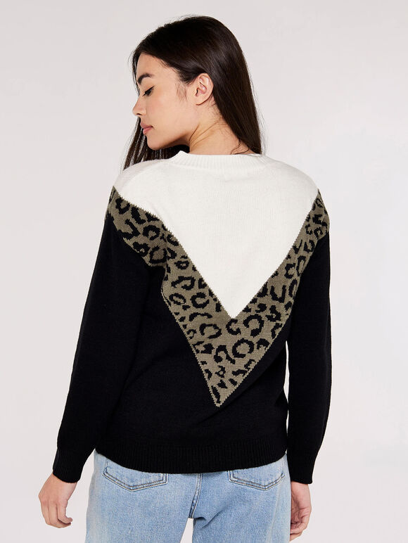 Animal Chevron Jumper, Khaki, large