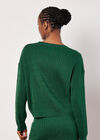 Fine Knit Cable Jumper, Green, large