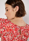 Garden Floral Top, Red, large