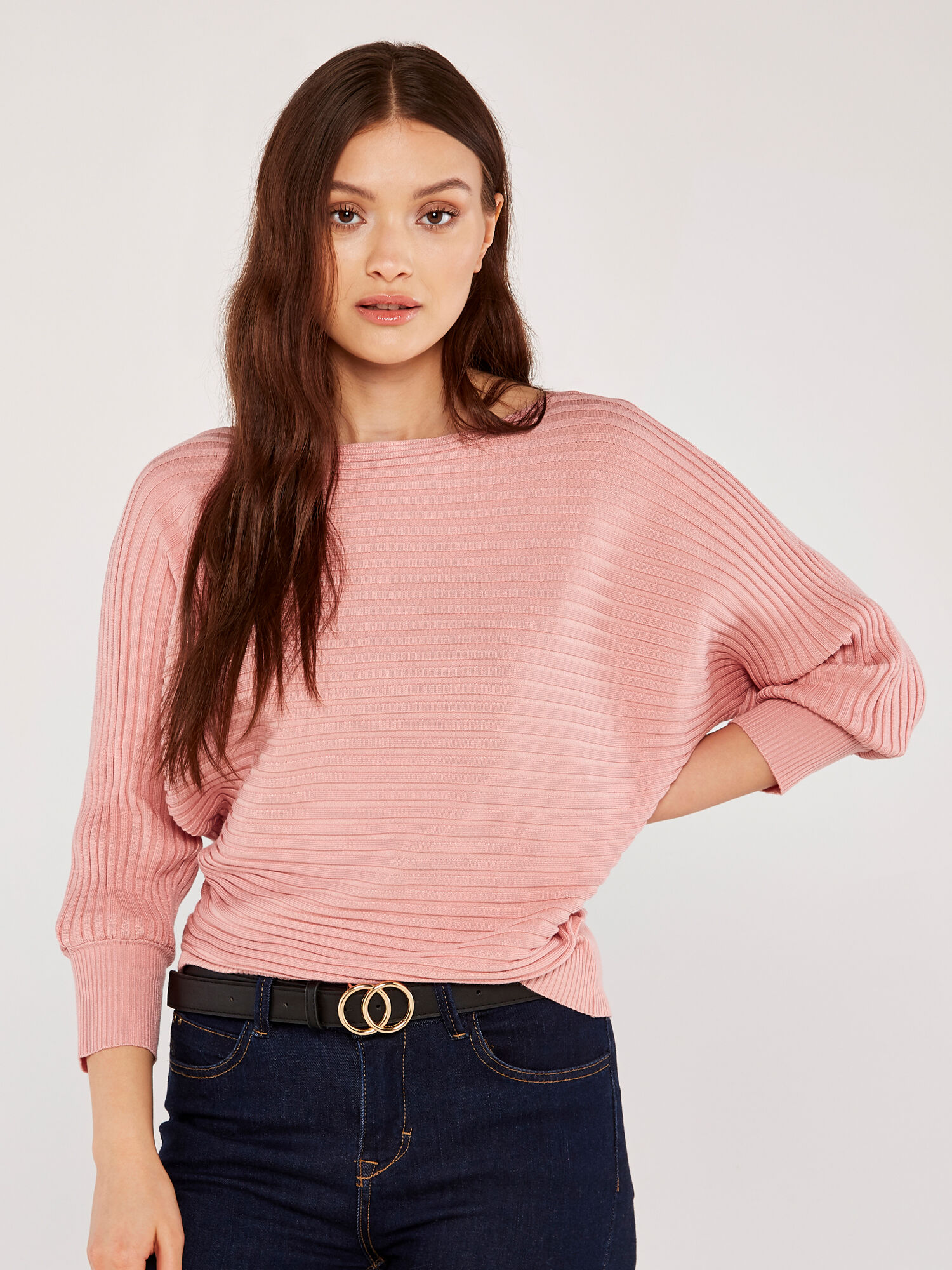 Pink sale ribbed jumper