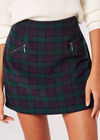 Plaid Mini Skirt, Navy, large