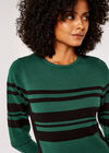 Stripe Panel Bodycon Mini Dress, Green, large
