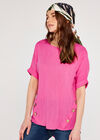 Side Button Top, Fuchsia, large