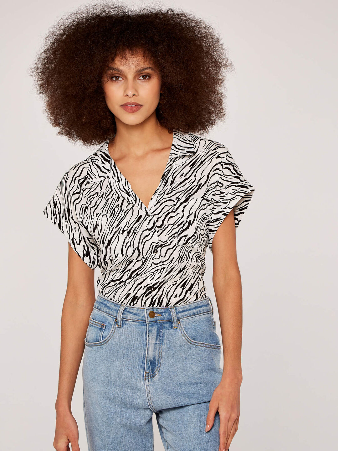 Zebra Print Sleeveless Shirt