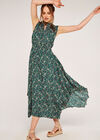 Floral Hanky Hem Midi Dress, Green, large