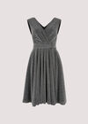 Metallic Pleat Skater Mini Dress, Light Grey / Silver, large
