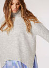Oversized Boucle Jumper, Light Grey / Silver, large