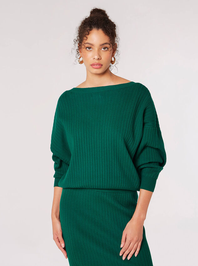 Ribbed Knit Reversible Cardigan Top, Green, large