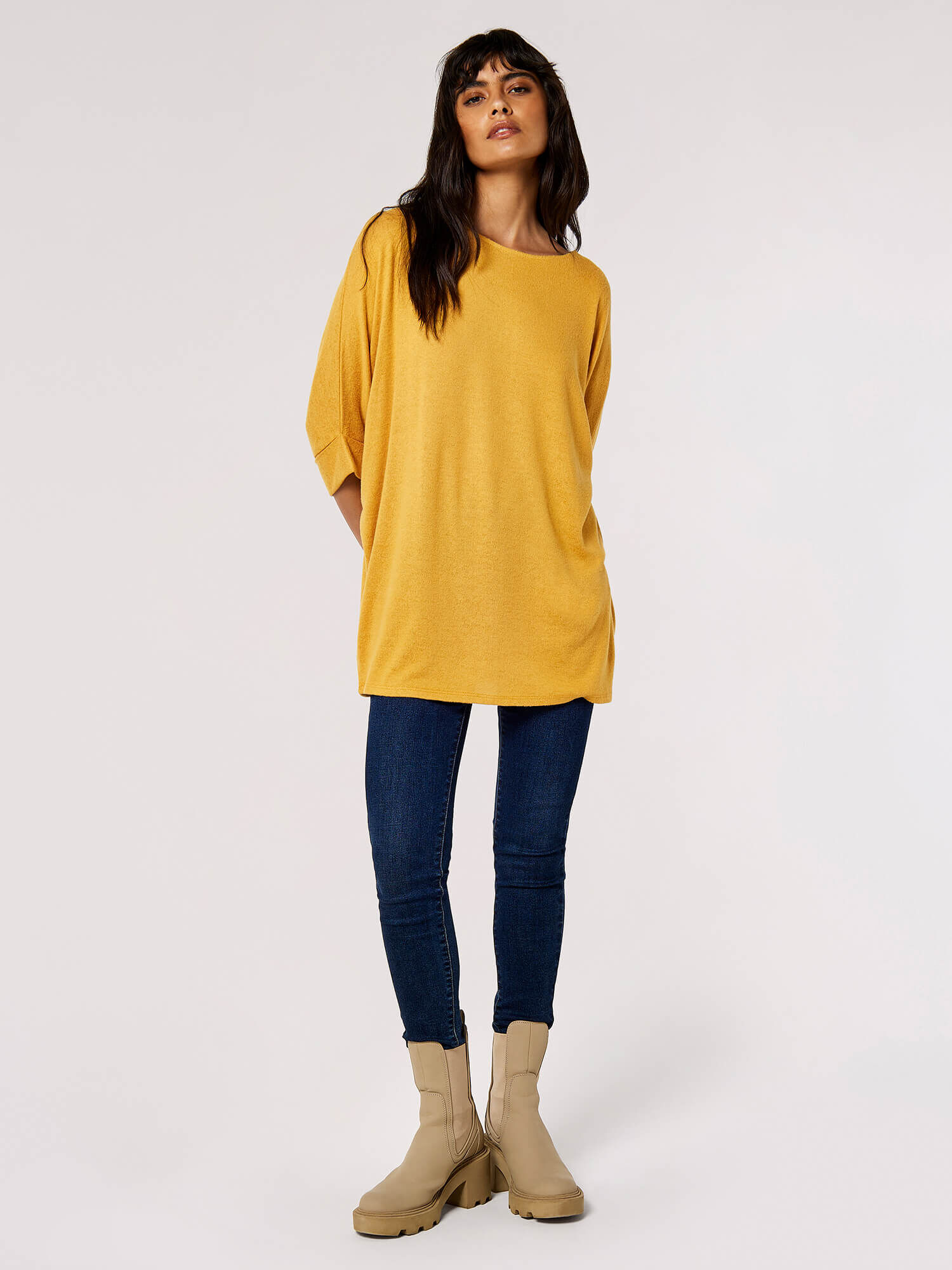 Mustard store batwing jumper