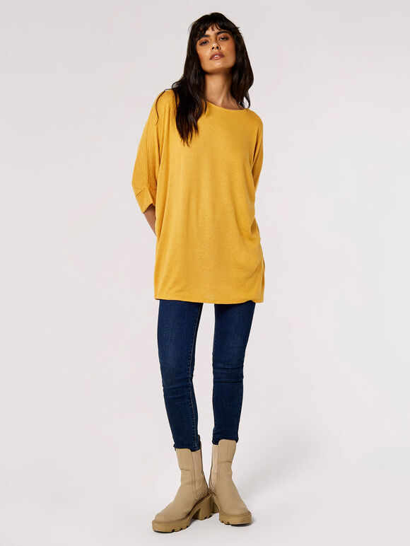 Soft Touch Batwing Top, Mustard, large