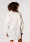 Balloon Sleeve Cotton Shirt, White, large