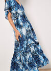 Patchwork Ruffle Tiered Midi Dress, Blue, large