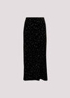 Star Velvet Midi Skirt, Black, large