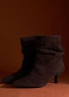 Slouchy Suede Kitten Heel Boots, Brown, large