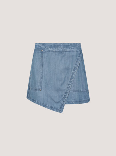 Denim Wrap Mini Skort