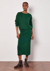 Fine Knit Cable Jumper, Green, large