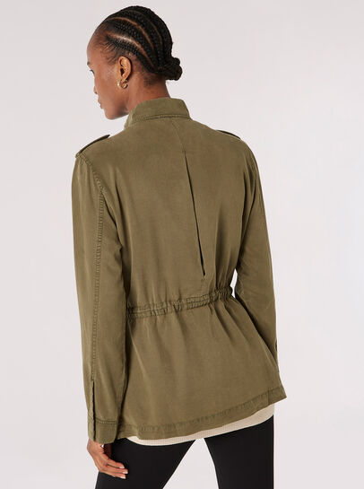 Drawstring Waist Utility Jacket