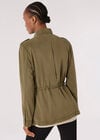 Drawstring Waist Utility Jacket, Green, large