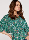 Ditsy Angel Sleeve Top, Green, large