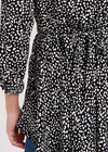 Printed Hanky Hem Dress, Black, large