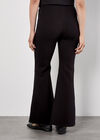 Button Detail Stretch Flare Trousers, Black, large