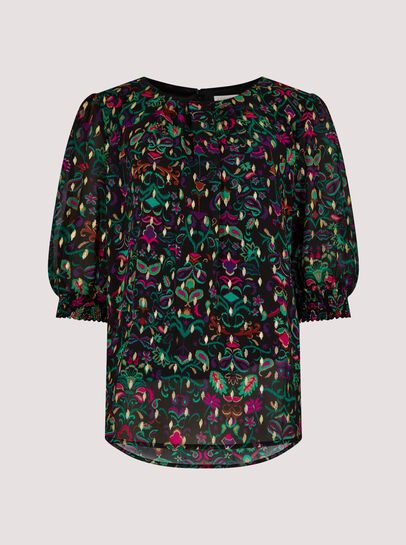 Gold Foil Paisley Top 