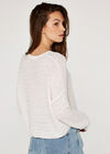 Rib Line Crop Jumper, Cream, large