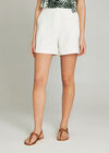 Structured A-Line Shorts, Cream, large