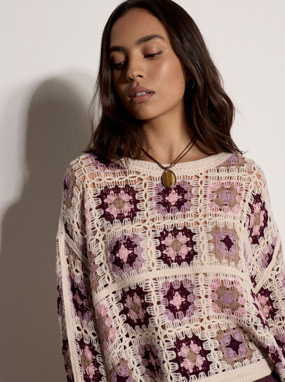 Crochet Squares Cropped Jumper