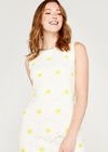 Daisy Lace Sleeveless Shift Dress, Cream, large
