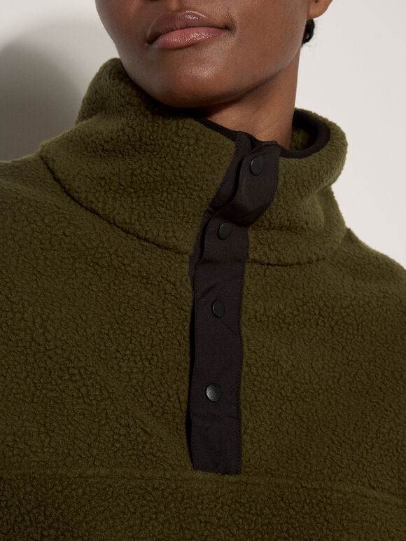 Soft Borg Fleece Jumper, Green, large