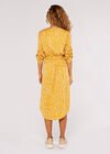 Brush Dot Midi Dress, Mustard, large