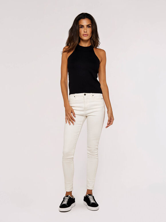 Halter Neck Top, Black, large