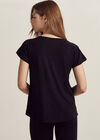 Front Mesh Back Blouse, Black, large