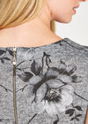 Grey Floral Vine Shift Dress, Grey, large