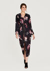 Pink Dahlia Print Zip Front Midi, Pink, large