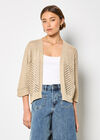 Knitted Open Cardigan, Mustard, large
