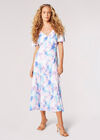 Watercolour Cape Midi Dress, Pink, large