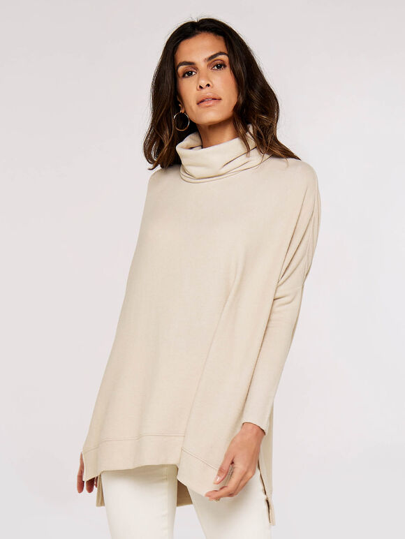 Soft Touch Heavy Jumper, Stone, large