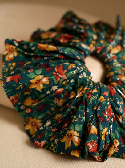 Flower Print Hair Scrunchie