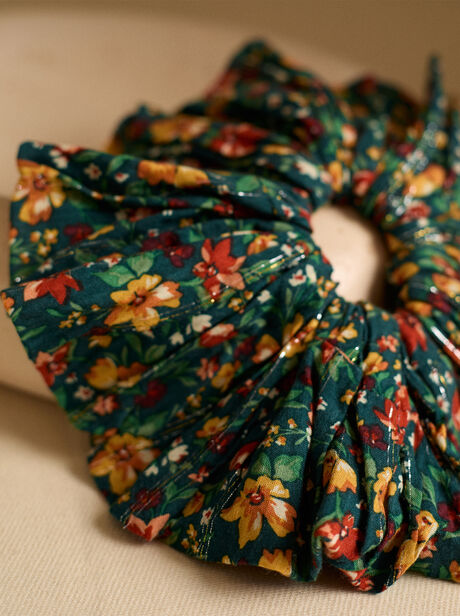 Flower Print Hair Scrunchie