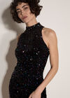 Velvet Sequin Mini Dress, Assorted, large