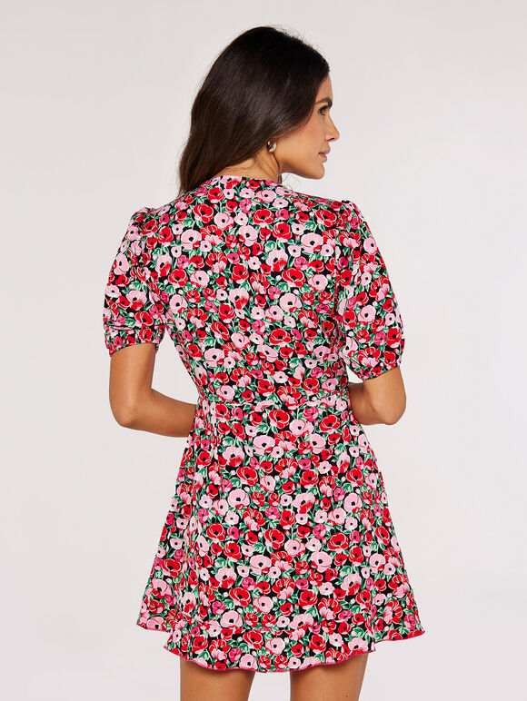 Floral Wrap Playsuit, Pink, large