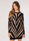 Zebra Jumper Dress, Black, large